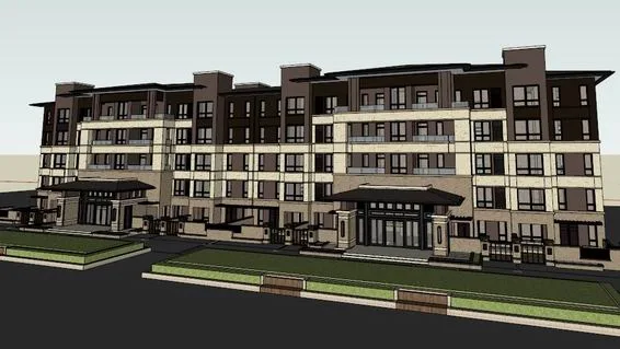 Sketchup住宅模型|多层住宅，花园洋房，现代风格