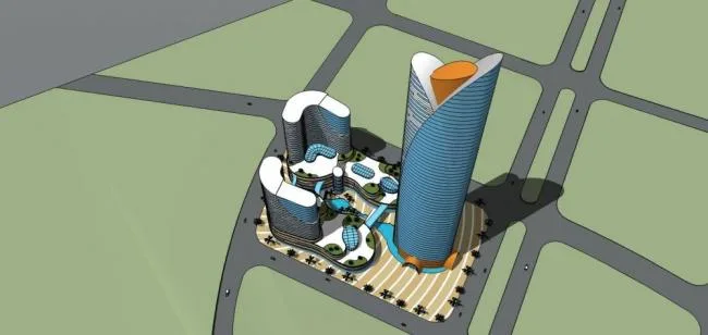 Sketchup综合体模型|超高层商业综合体，现代风格，酒店办公，商场