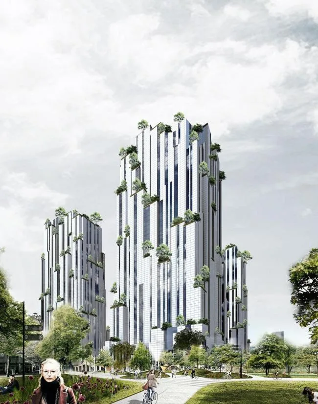Sketchup综合体模型|超高层商业综合体，现代风格，办公酒店，住宅