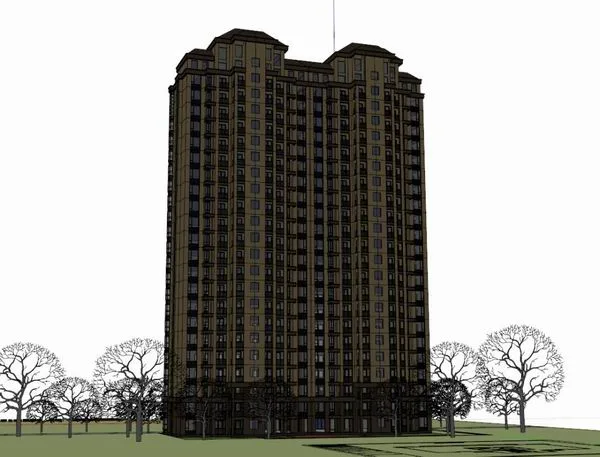 Sketchup住宅模型|高层住宅，古典风格