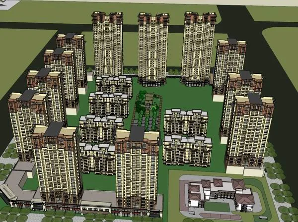 Sketchup住宅模型|高层住宅，多层住宅，古典风格