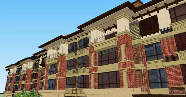 Sketchup住宅模型|多层住宅，古典风格