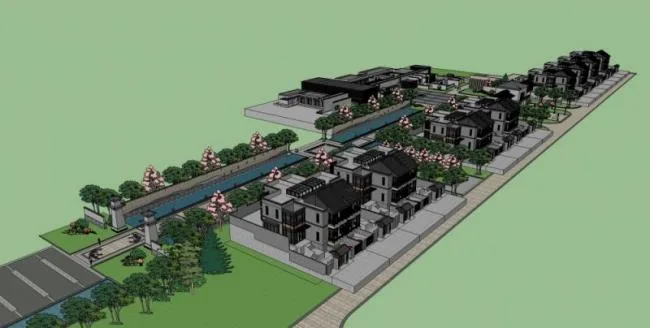 Sketchup商业模型|多层会所，中式风格