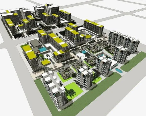Sketchup住宅模型|多层住宅，高层住宅，现代风格