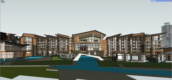 Sketchup住宅模型|高层住宅，现代住宅，现代风格，12层