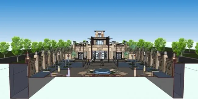 Sketchup商业模型|低层售楼处，现代风格