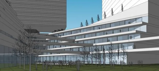 Sketchup综合体模型|深圳下沙京基项目，超高层办公楼，酒店，住宅，商场，商业综合体，现代风格