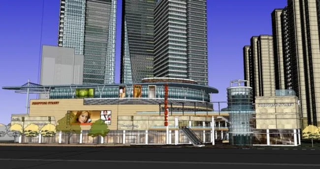 Sketchup综合体模型|超高层商业综合体，现代风格，购物中心，公寓住宅，酒店，写字楼