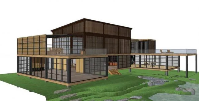 Sketchup商业模型|多层茶楼，现代风格