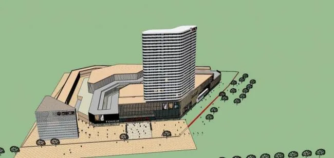 Sketchup综合体模型|凌水湾万达广场，商多层高层混合业综合体，现代风格