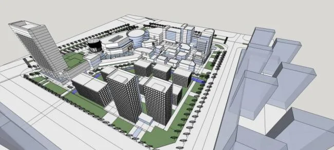 Sketchup综合体模型|城市商业综合体，高层办公，现代风格