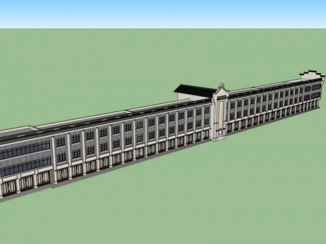 Sketchup商业模型|商业街道建筑，古典风格