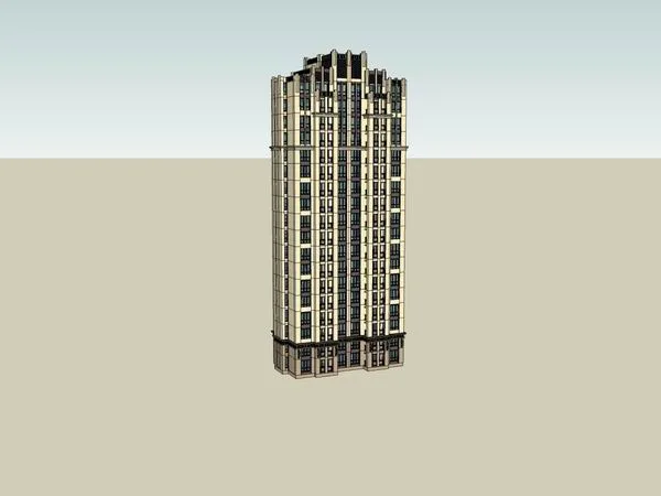 Sketchup住宅模型|高层住宅，古典风格