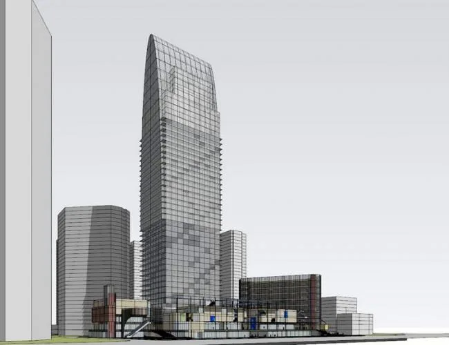 Sketchup综合体模型|多层高层混合商业综合体，高层办公楼，现代风格