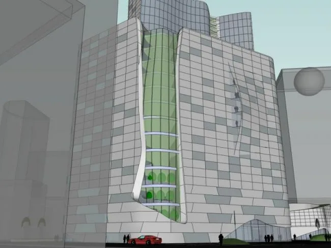 Sketchup综合体模型|多层高层混合商业综合体，办公，现代风格