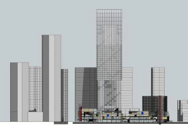 Sketchup综合体模型|高层办公楼商业综合体，现代风格