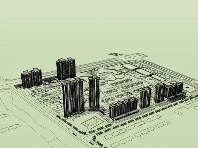 Sketchup住宅模型|高层住宅，现代风格