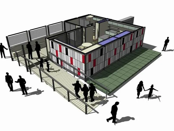 Sketchup商业模型|多层商业活动中心，现代风格