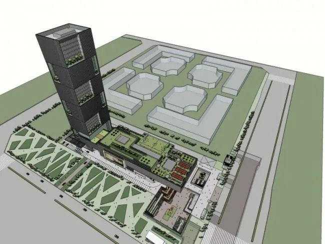 Sketchup综合体模型|多高层商业综合体，现代风格