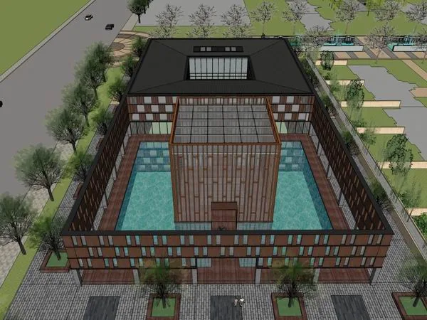 Sketchup商业模型|多层售楼处，住宅，现代风格