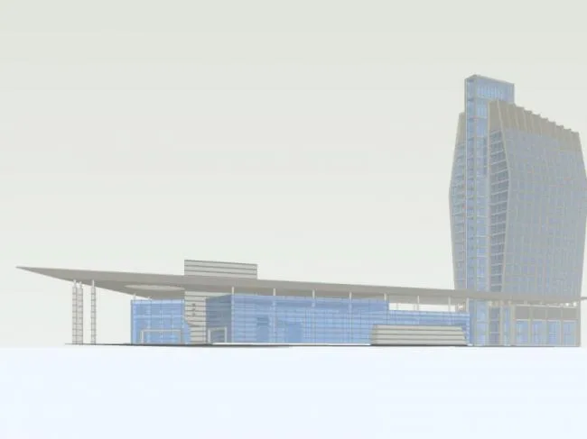 Sketchup综合体模型|多高层商业综合体，现代风格