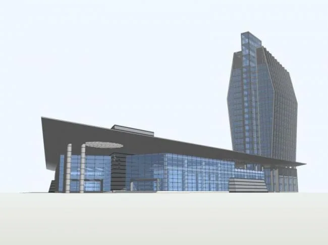 Sketchup综合体模型|多高层商业综合体，现代风格