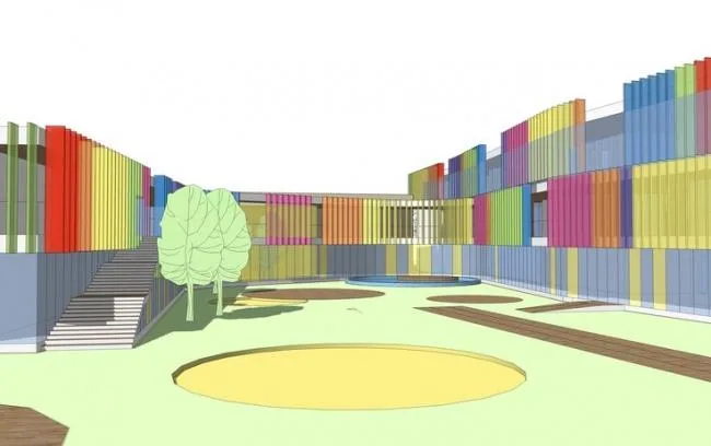 Sketchup学校模型|彩色系幼儿园，学校，现代风格，教育建筑