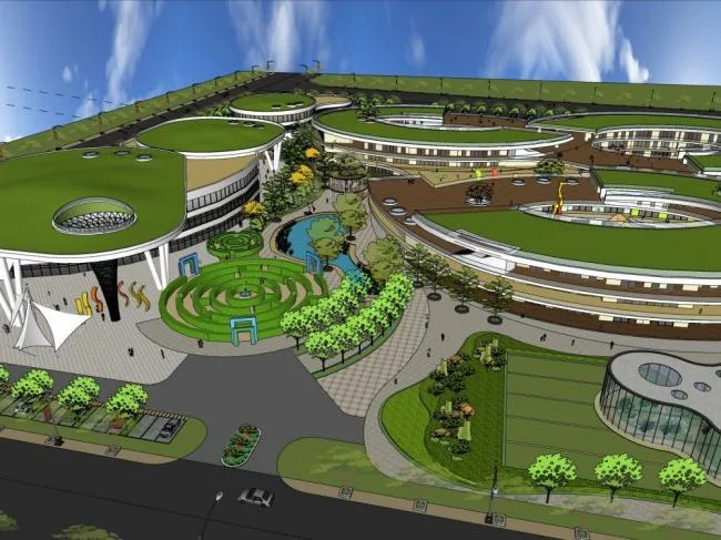 Sketchup学校模型|多层幼儿园，现代风格，教育建筑