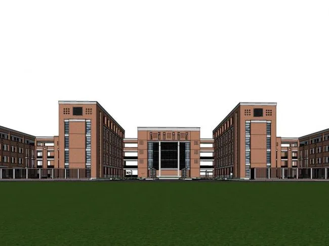 Sketchup学校模型|多层中学，学校，教学楼，教育建筑，现代风格