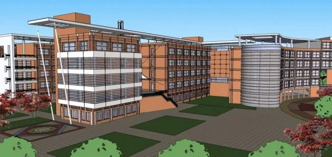 Sketchup学校模型|多层学校，实验小学，教育建筑，文教卫生，现代风格