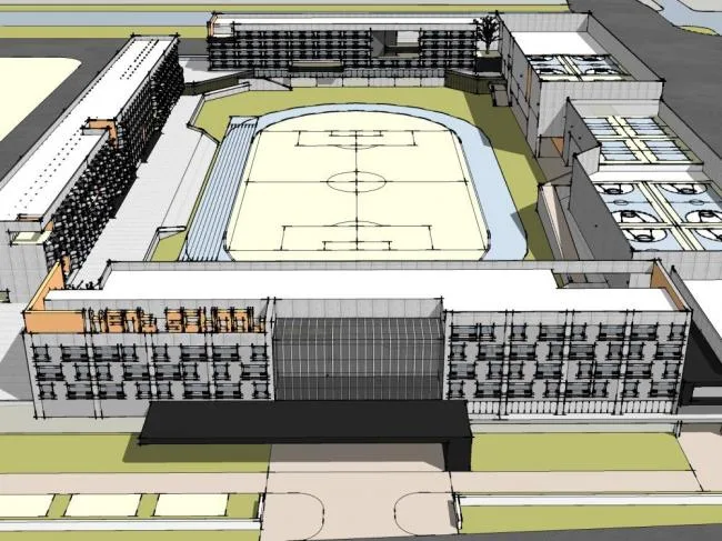 Sketchup学校模型|多层学校，教学楼，教育建筑，校园，现代风格