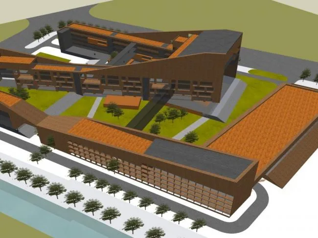 Sketchup学校模型|多层学校，教学楼，校园，现代风格，教育建筑