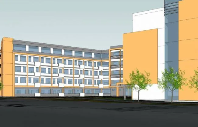 Sketchup学校模型|多层学校，小学，幼儿园，教学楼，教育建筑，现代风格