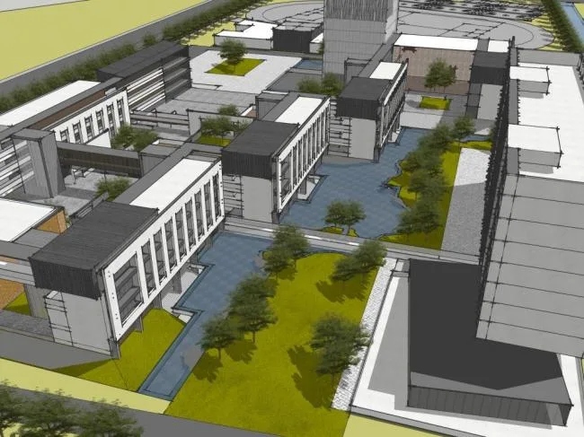 Sketchup学校模型|多层学校，教学楼，校园，现代风格，教育建筑