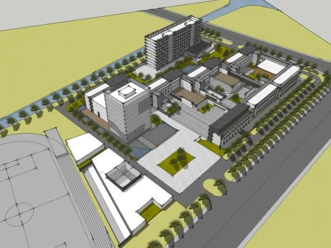 Sketchup学校模型|多层学校，教学楼，校园，现代风格，教育建筑