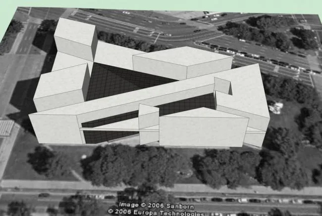 Sketchup学校模型|多层美术馆，现代风格，文化建筑