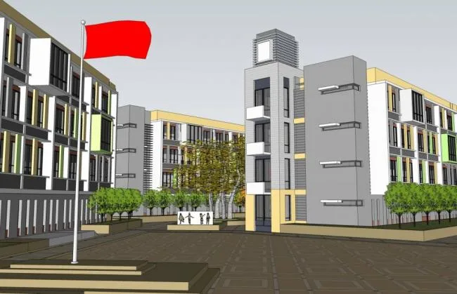 Sketchup学校模型|多层学校，现代风格，中学，教学楼，教育建筑