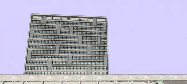 Sketchup医院模型|丹阳市中医院，高层，现代风格，医疗建筑