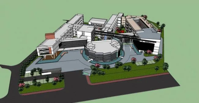 Sketchup学校模型|长江大学，艺术学院，多层学校，大学校园，现代风格，教育建筑