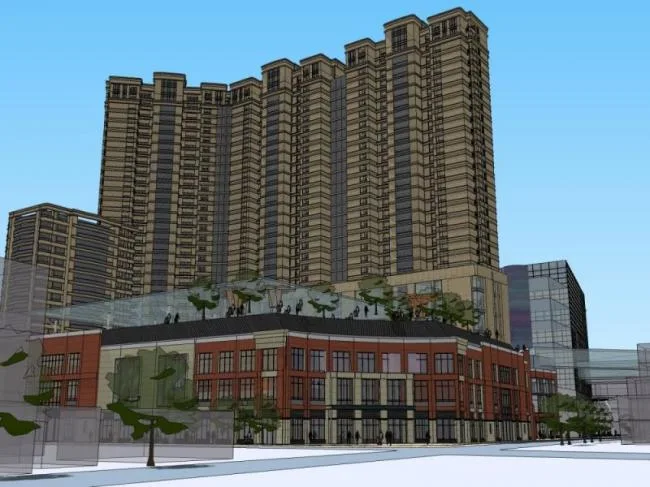 Sketchup综合体模型|多高层商住综合体，商业，住宅，古典风格