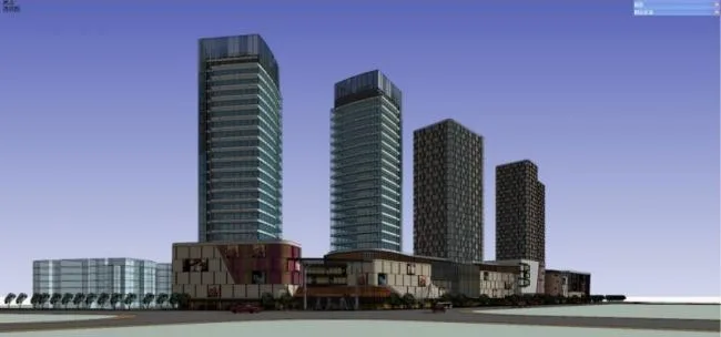 Sketchup综合体模型|多高层商业综合体，办公，住宅，现代风格