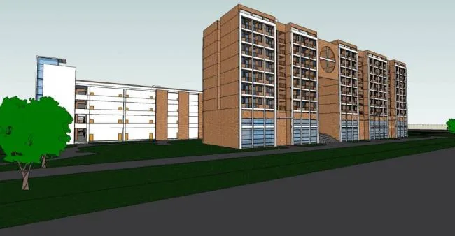 Sketchup学校模型|多层学校，教学楼，教育建筑，现代风格