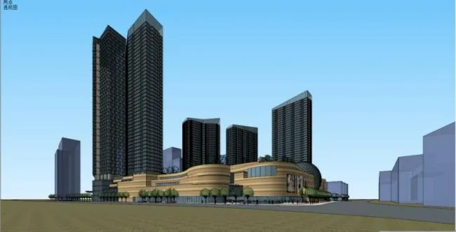 Sketchup综合体模型|超高层商业综合体，住宅，办公，现代风格