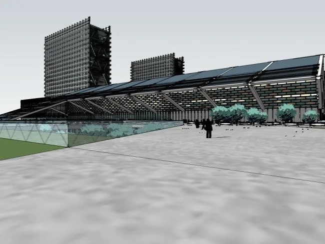 Sketchup医院模型|高层医院，医疗建筑，现代风格