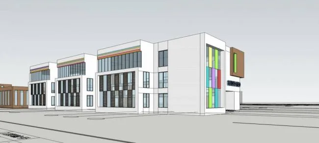 Sketchup学校模型|多层幼儿园，现代风格，教育建筑