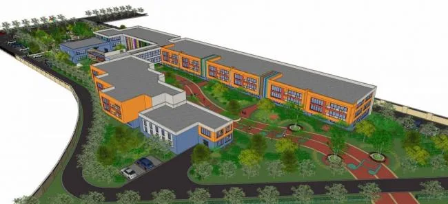 Sketchup学校模型|多层幼儿园，景观，教育建筑，现代风格