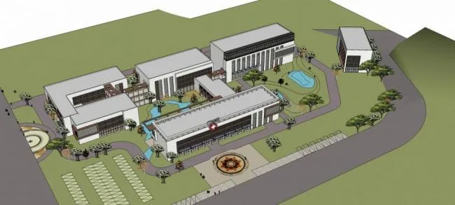 Sketchup医院模型|多层医院，医疗建筑，现代风格