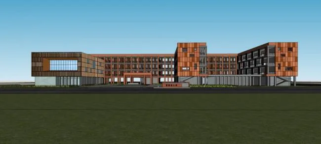 Sketchup学校模型|多层学校小学，教育建筑，教学楼，现代风格