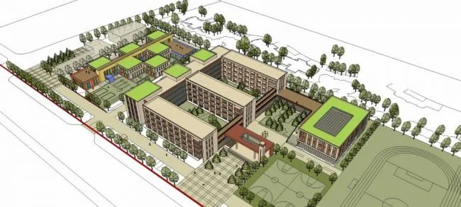 Sketchup学校模型|多层小学，幼儿园学校，现代风格，教育建筑