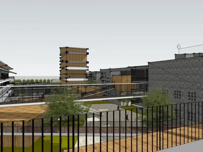 Sketchup学校模型|多层学校校园，教育建筑，现代风格